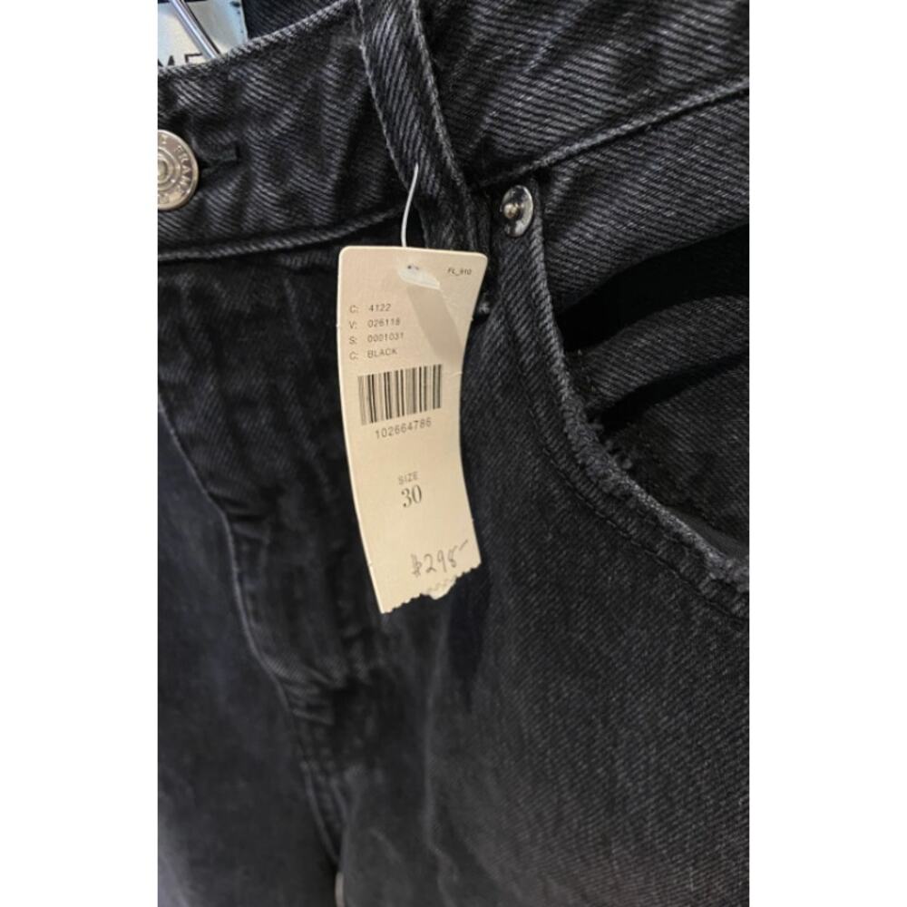 Frame The Bubble Cropped Frayed High Rise Barrel-Leg Jeans size 30 - Picture 5 of 7